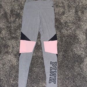 VS Pink leggings with mesh detail